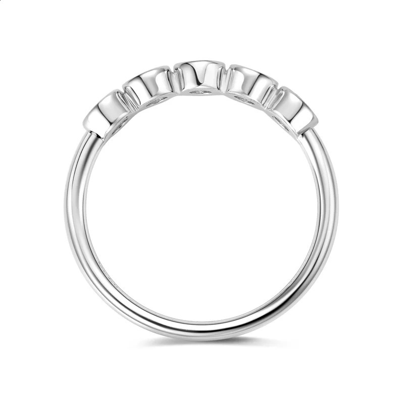 Lnngy Bezel 3mm Ring med certifikat 925 Sterling Silver Rings for Women Couples Delicate Wedding Bands Jewelry Gift 240122