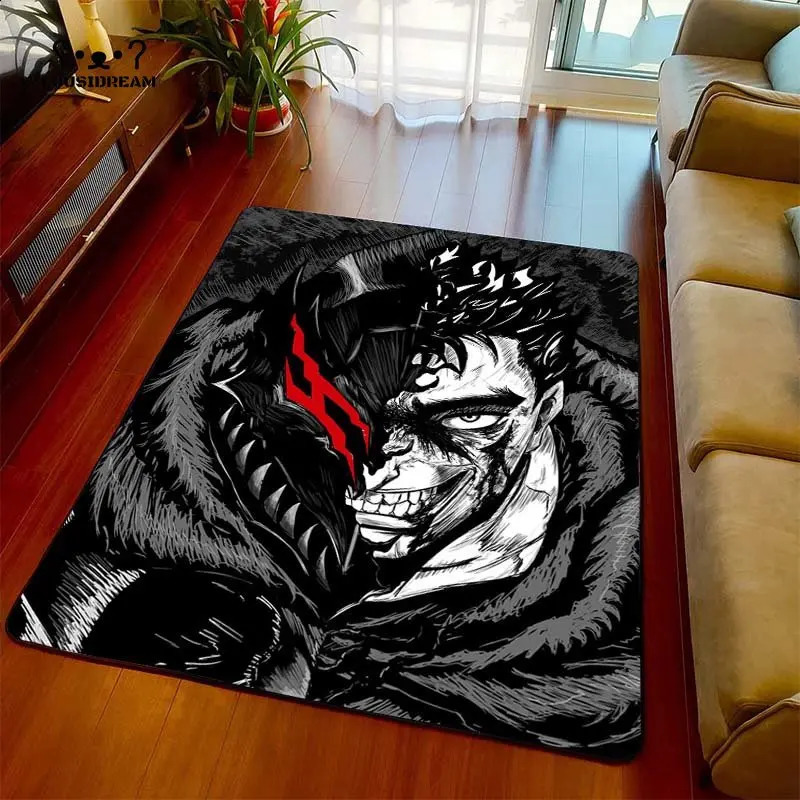 Calssic Comics Berserk Anime Carpet Cool Bedroom Living Room Area Rug Door Mat Halloween Christmas Xmas Gift Home Room Decor 240127