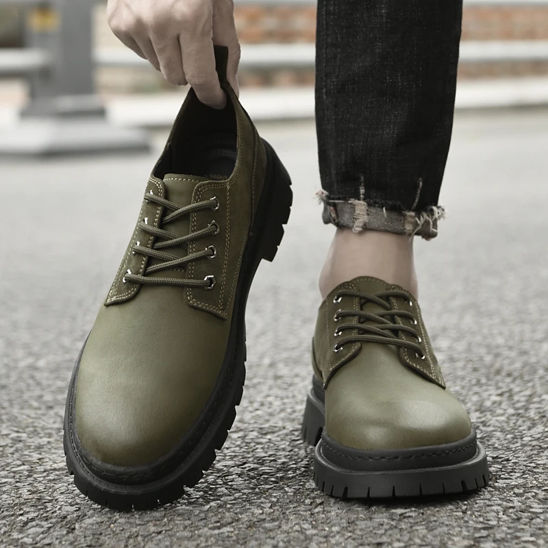 Outdoor-Kleid Mode Oxford Leder bequeme Schnürschuhe für Männer Sneakers