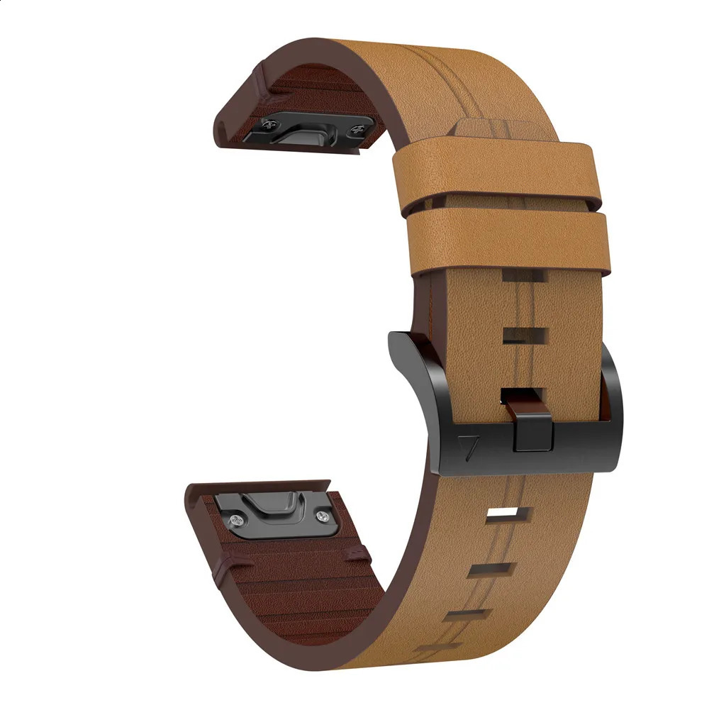 Bracelet de montre intelligent en cuir Easyfit, 26mm 22mm 20mm, à dégagement rapide, pour Garmin 7X 7 5s 7S 6X 6 Pro 3 3HR 240125