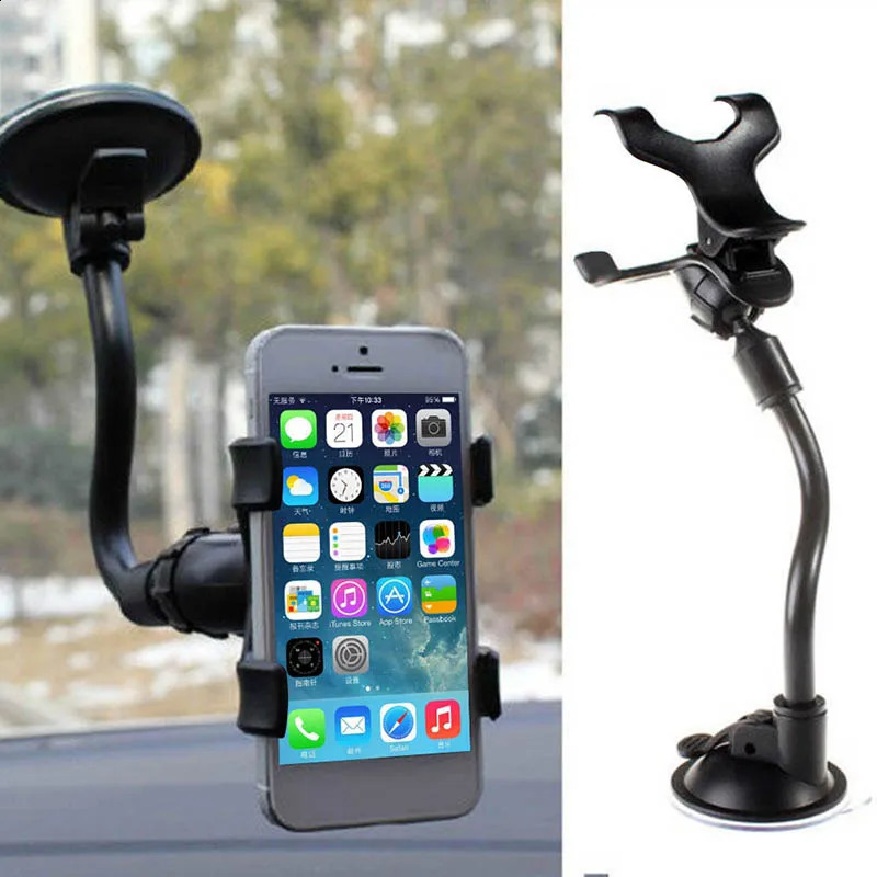 360 CAR의 클립 전화 홀더에 대한 Sucker Car Phone Holder Flexible Mount 스탠드 모바일 셀 지원 240126