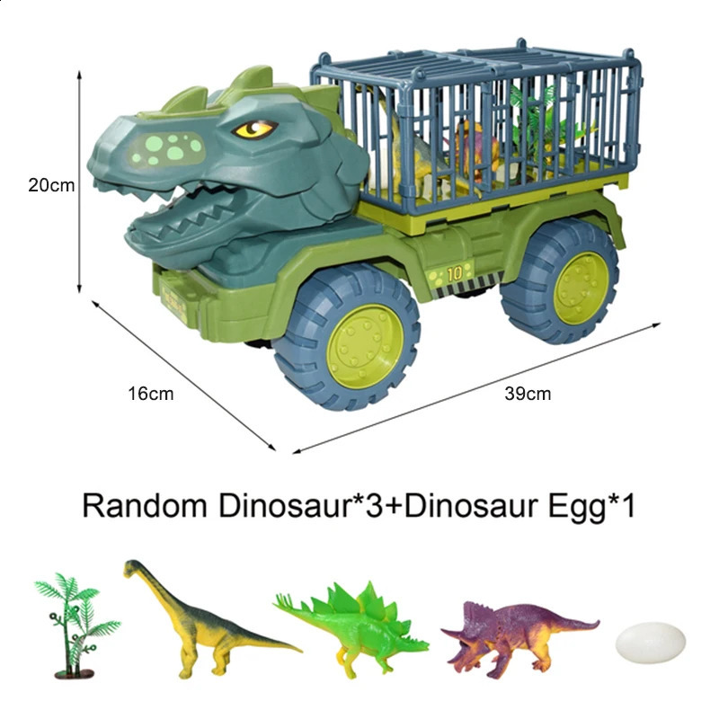 Auto Speelgoed Dinosaurussen Transportvoertuig Indominus Rex Jurassic World Park Truck Model Spel voor Kinderen Verjaardag Kids Geschenken 240131