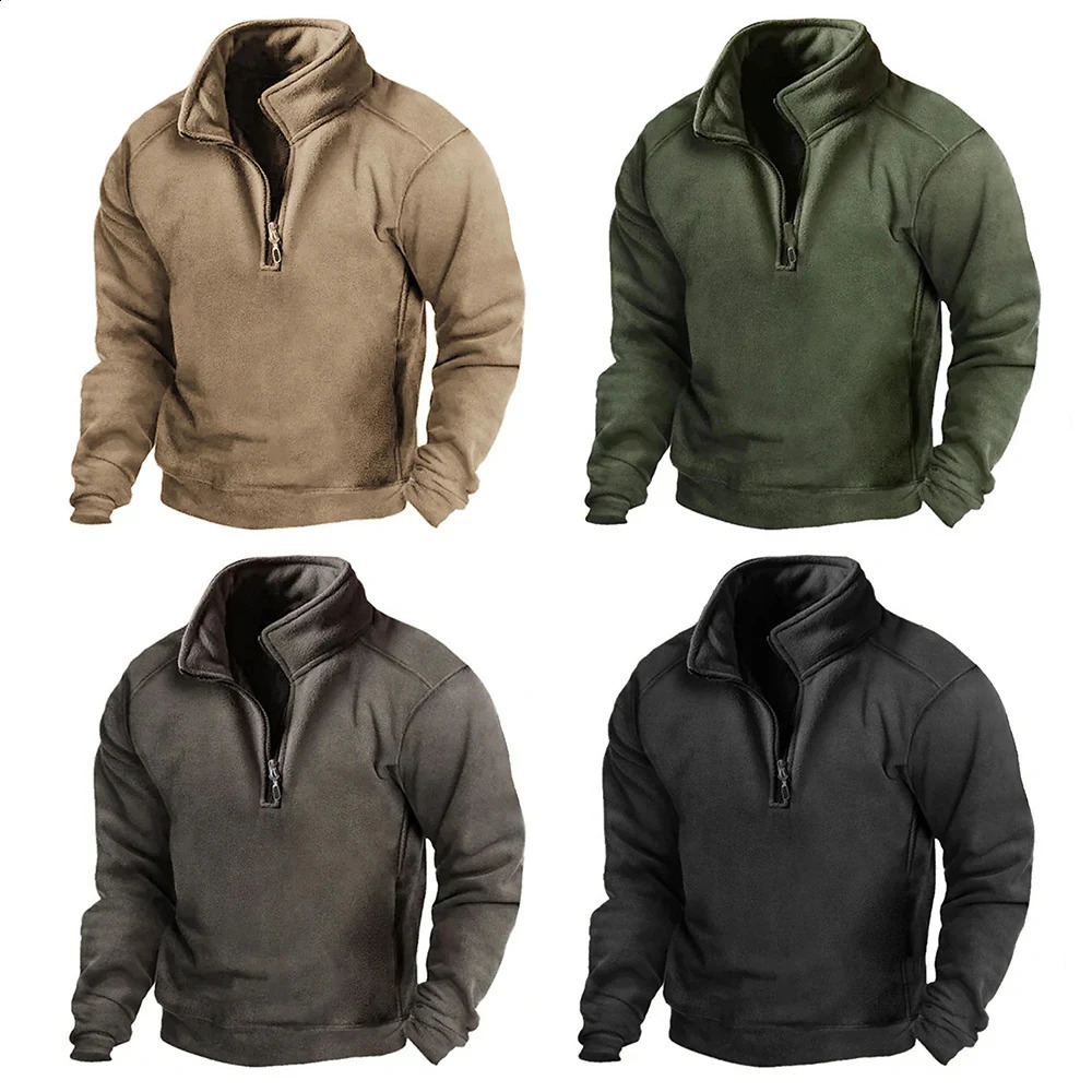 Polar Fleece Military Tactical Hoodie Windproof Hiking Jackets Sweater Hood Mens Hooded Thickened Outdoor Sports Warm 240123