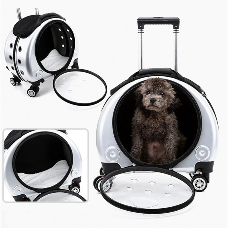 Pet Trolley Travel Bag Cat Breathable Backpack Portable Carrying For Dogs Large Space 240131