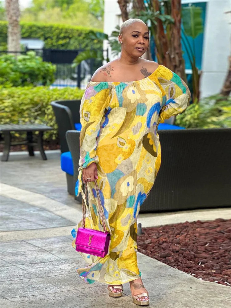 SOMO Plus Size Africa Maxi abito in abiti estivi formale stampa floreale allentata eleganti abiti all'ingrosso Drop 240130