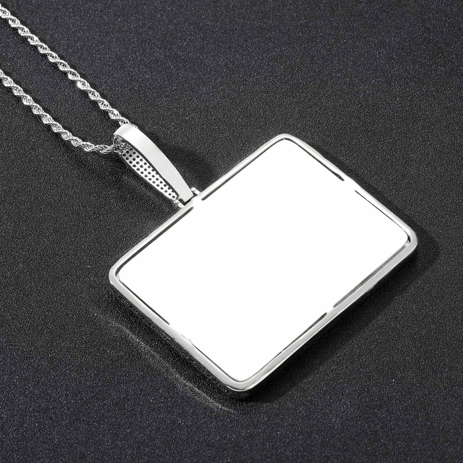 New Designer Fashion Personality Squared Custom Women Men Hip Hop Iced Out Mossinate Letter Name Plate Pendant