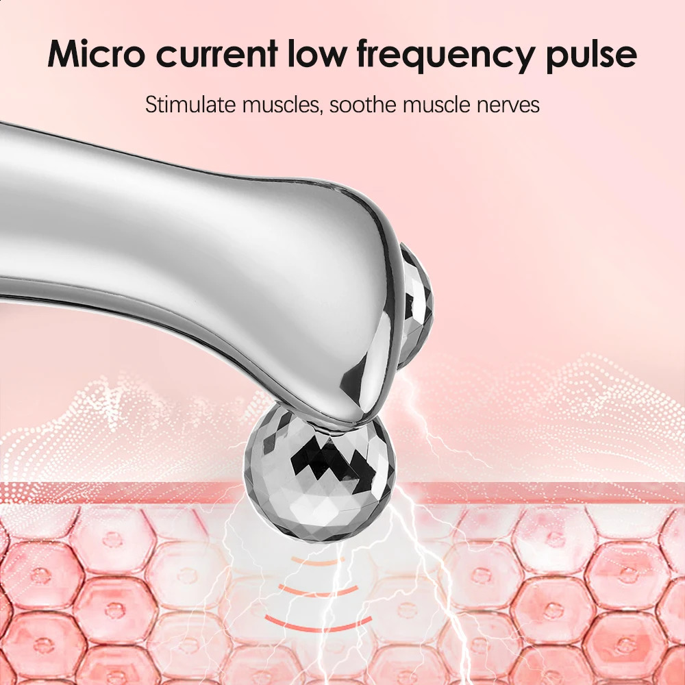 Electric Micro-current Beauty Instrument LED Display Face Lift Roller Massager Skin Tighten Massage Beauty Devices 240119