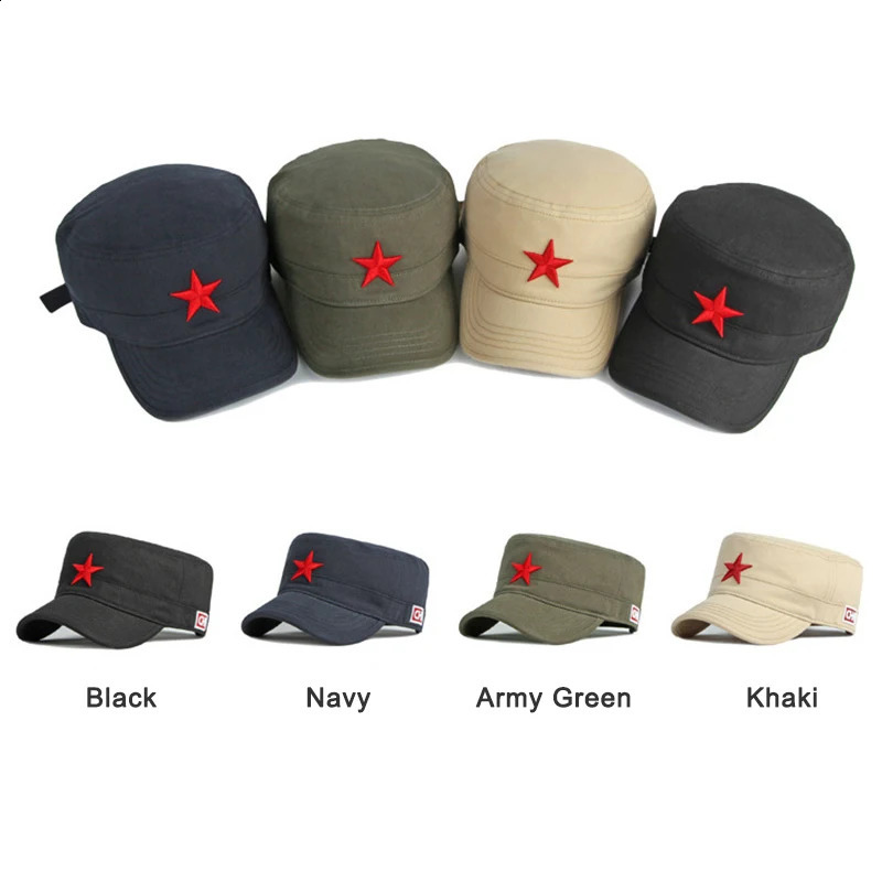 Wuaumx casual militär hattar för män kvinnor platt topp cap vår sommar armé solid sun hatt justerbar kapelusz 240130
