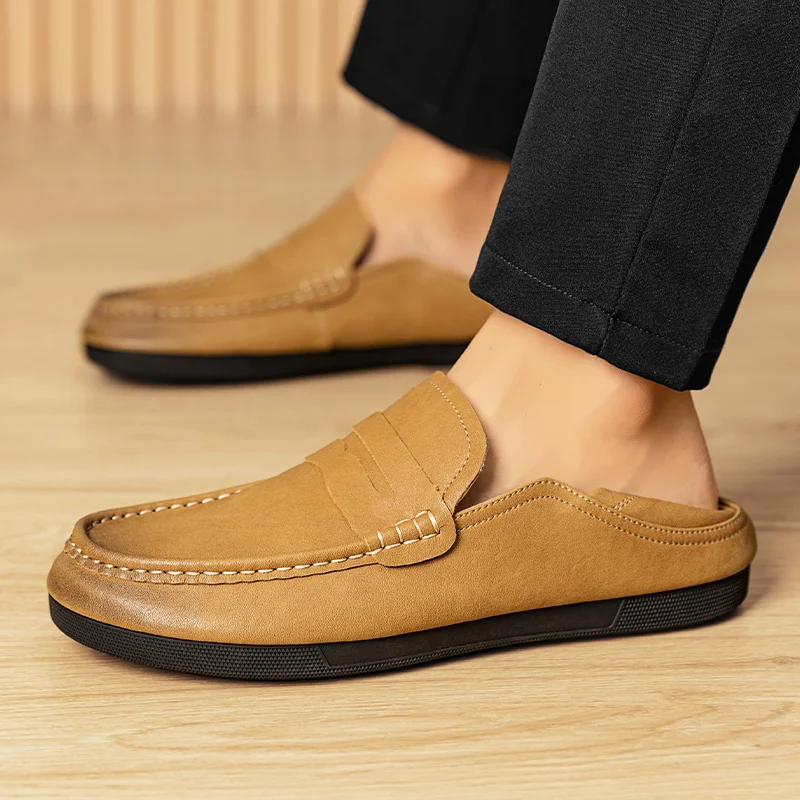 Nieuwe heren Yello-Brown Spring Loafers Slip-on Casual Brand Light Business Men Soft Bottom Simple Shoes 2414