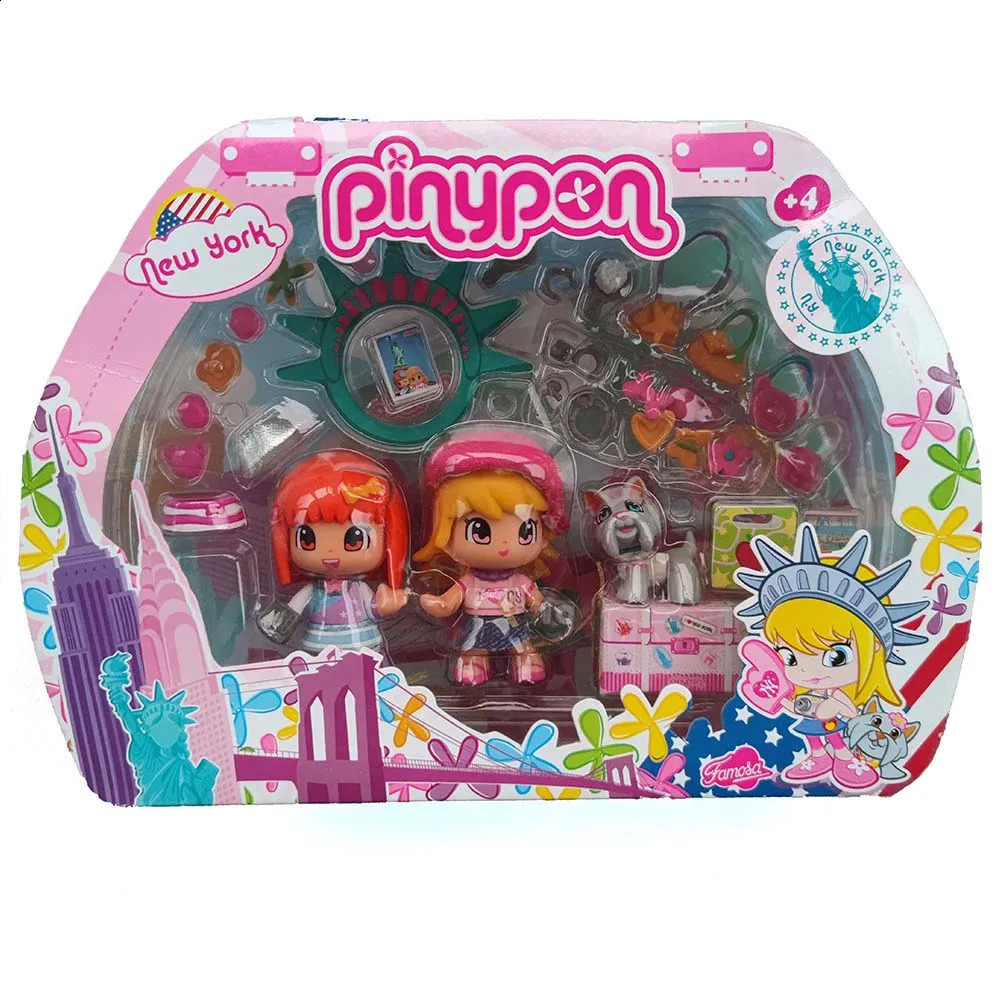Pinypon – Mini poupée originale à deux faces, ensemble d'expression de changement, collection de cadeaux pour enfants, 240131