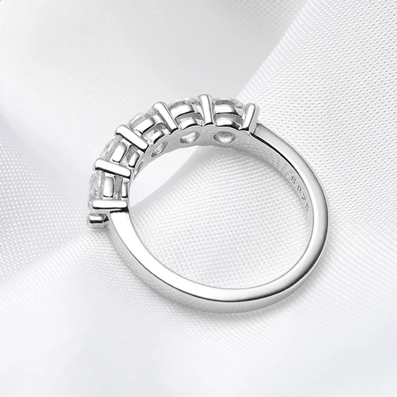 Smyoue Wit Goud D Kleur 4mm Ring voor Vrouwen 15CT Steen Match Diamond Wedding Band Bruid S925 Sterling Zilver GRA 240130