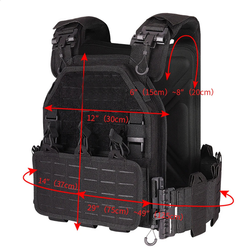 Molle Plate Vest Waterproof Mężczyzn Wathin taktyczny wielofunkcyjny Combat Camo Wojskowy Armia Airsoft Vester Outdoor CS Hunting 240118