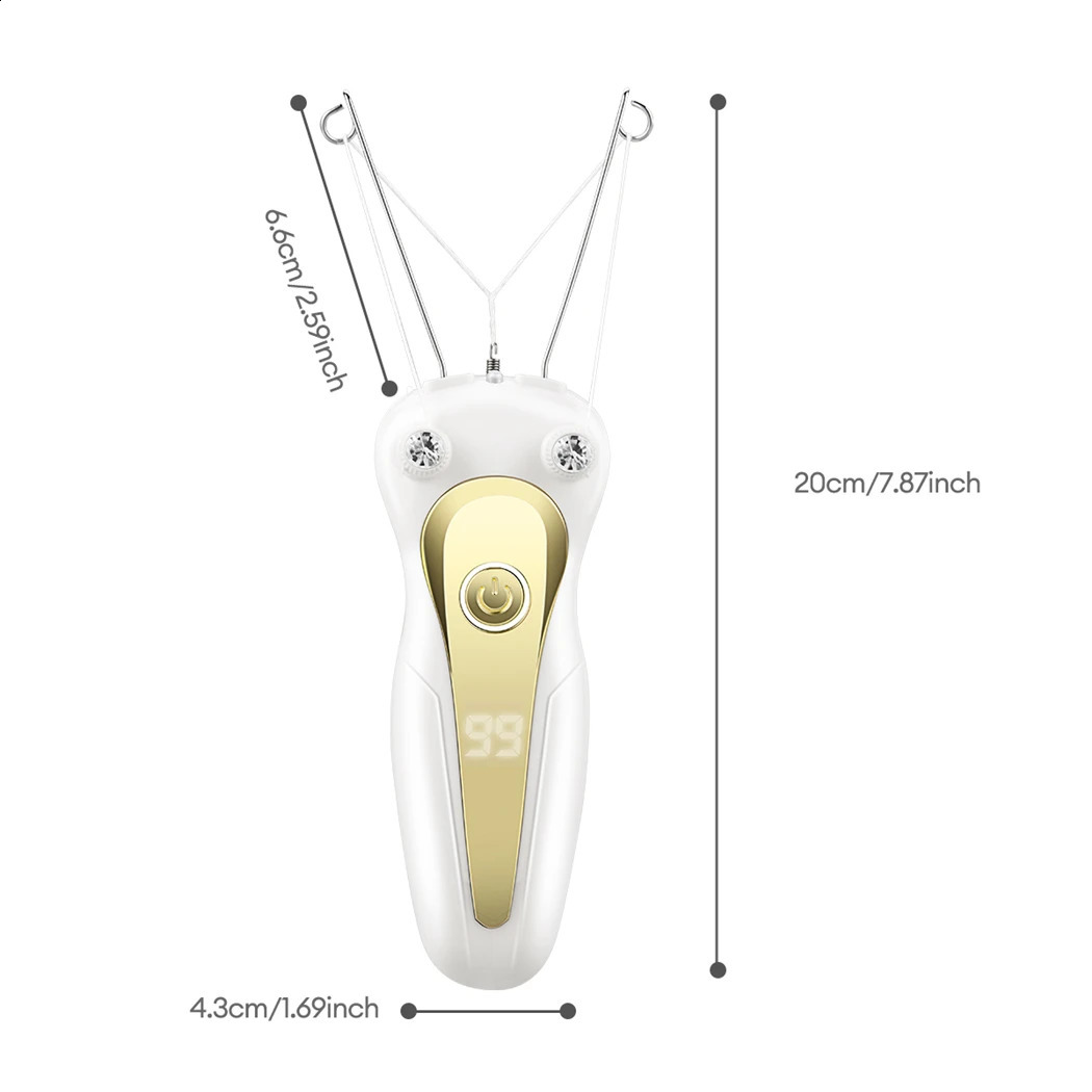 CkeyiN Cotton Thread Epilator Electric Women Hair Remover Defeather Instant Hair Removal Threading Depilation LCD Display 240124