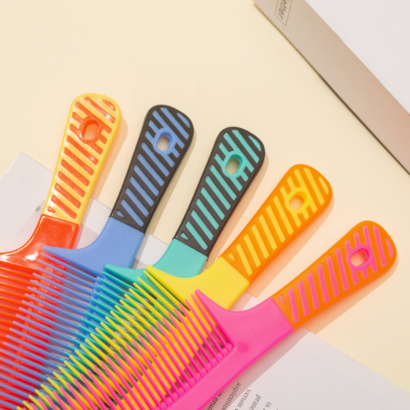 Escovas de cabelo doméstico portátil cabeleireiro penteado anti estático cabelo longo relógio massagem combina cor pente de plástico 21cm