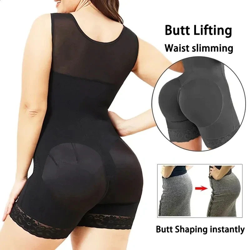 Fajas shapewear alta compressão bodysuit cintas com broches busto para diário e pós-uso emagrecimento bainha barriga feminina 240122