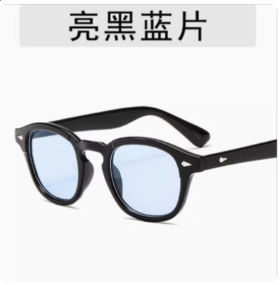 Occhiali da sole LM Fashion Johnny Depp Style Occhiali da sole rotondi Lenti trasparenti colorate Donna Occhiali da sole Uomo TONY Blue Eyewear Ocean Lens UV400 230518