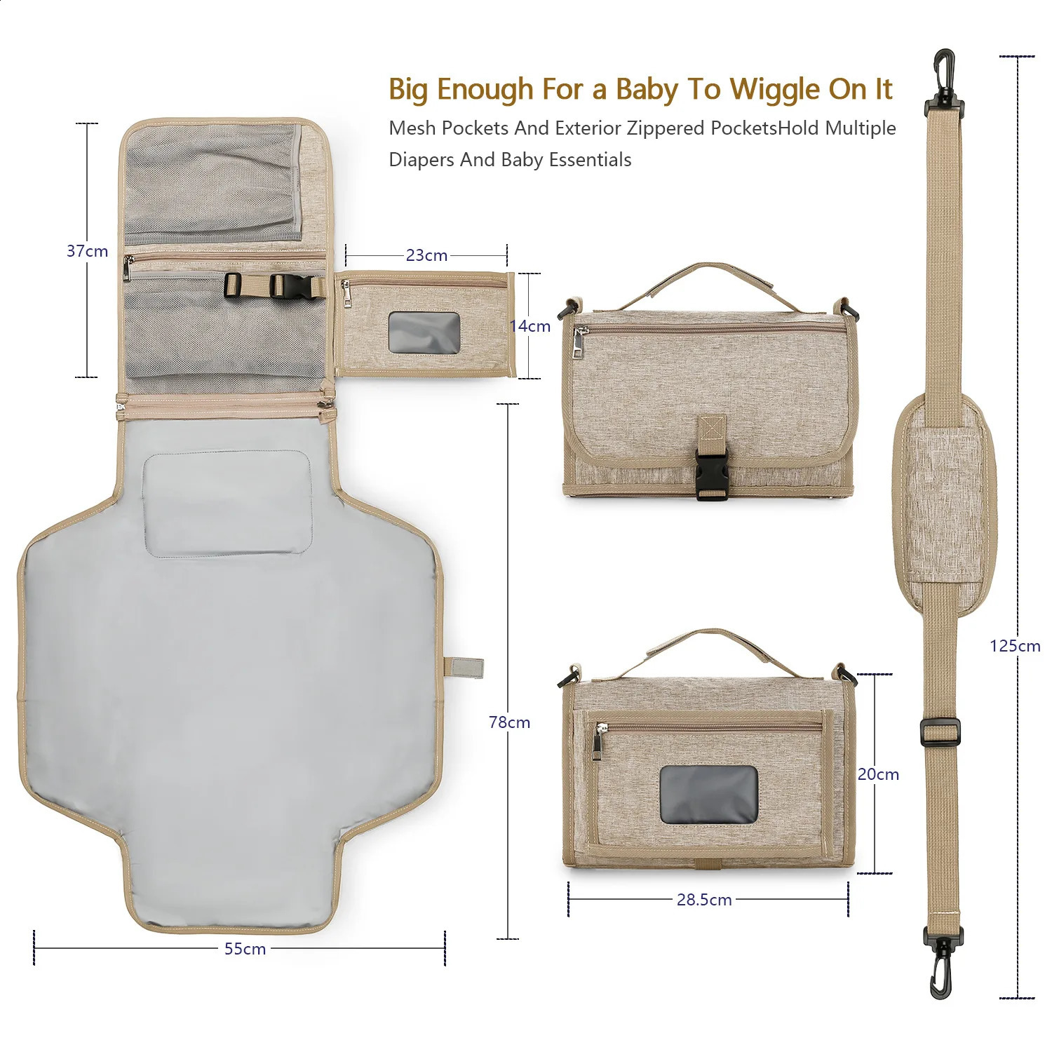 3 in 1 Waterproof Changing Pad Diaper Travel Multifunction Portable Baby Diaper Cover Mat Clean Hand Folding Diaper Bag 240130