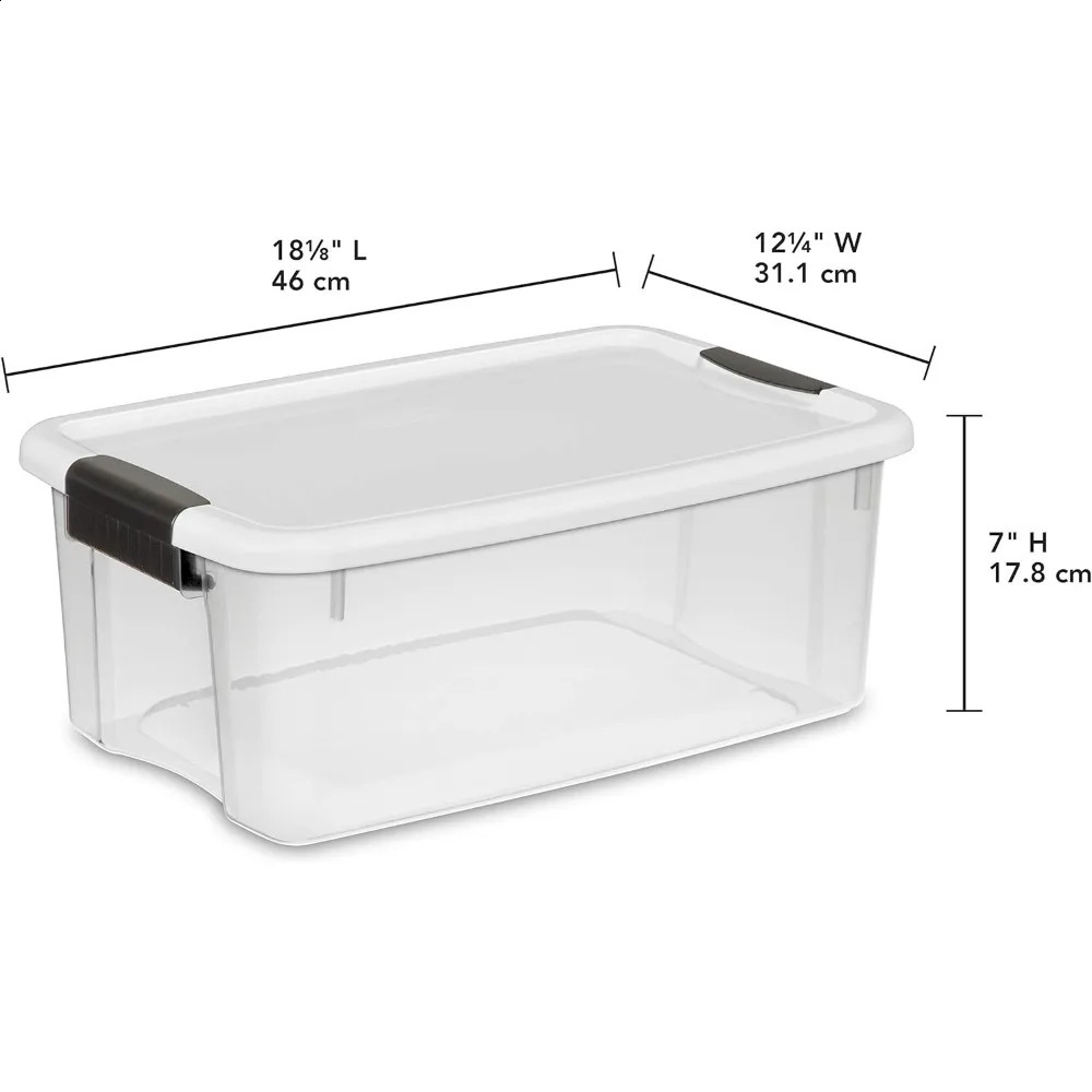 Bac de rangement empilable Ultra Box de 18 Qt avec couvercle, récipient en plastique robuste es 240125