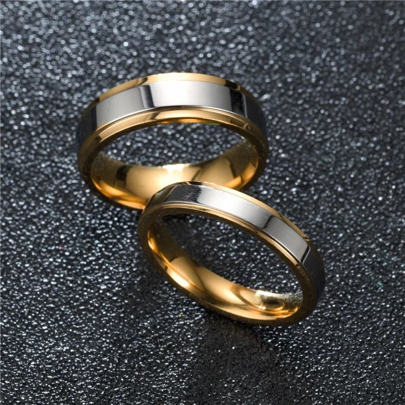 Nooit Vervagen Stalen Paar Ringen Zilvergoud Kleur Gelaagde Bruiloft Infinity Ring Mannen en Vrouwen Engagement Sieraden Geschenken 240123