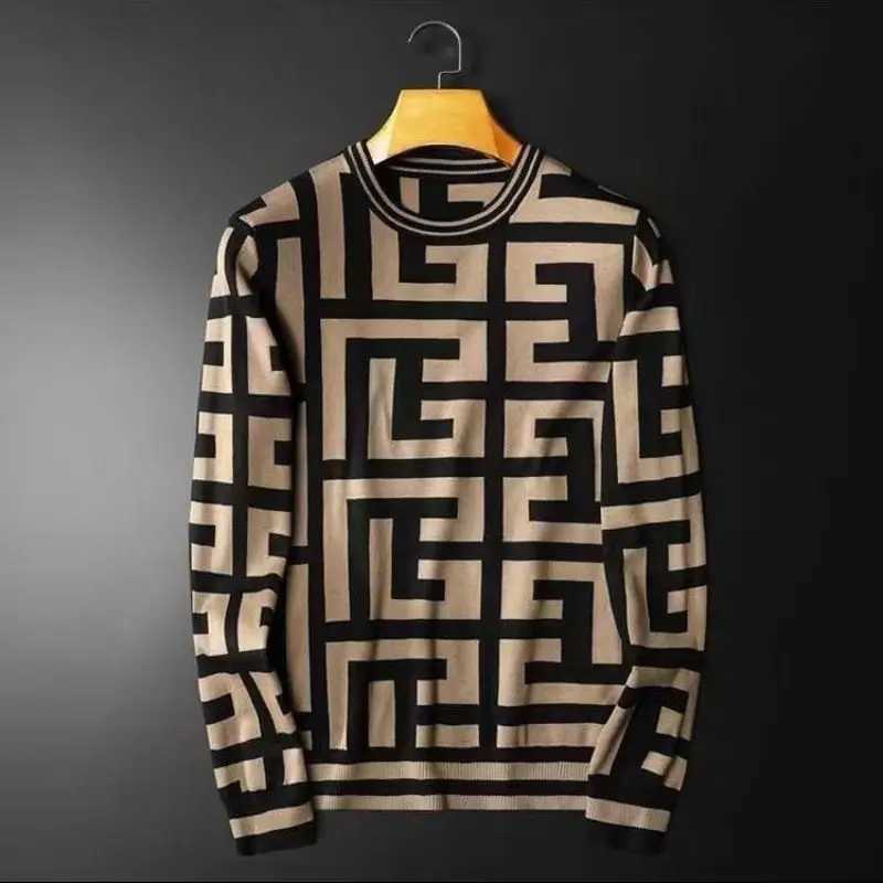 Męskie bluzy bluzy europejska stacja europejska wydrukowana długoterapiew SWEATER SWEATER MANS Młodzieżowy w stylu Koreańska koszulka bazowa plus koszulka T-shirt Trendia T240217