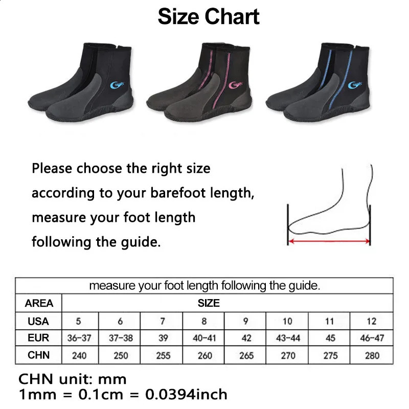 5mm neoprene botas de mergulho sapatos anti deslizamento resistente ao desgaste meias de mergulho inverno esportes aquáticos à prova de frio manter quente 240123