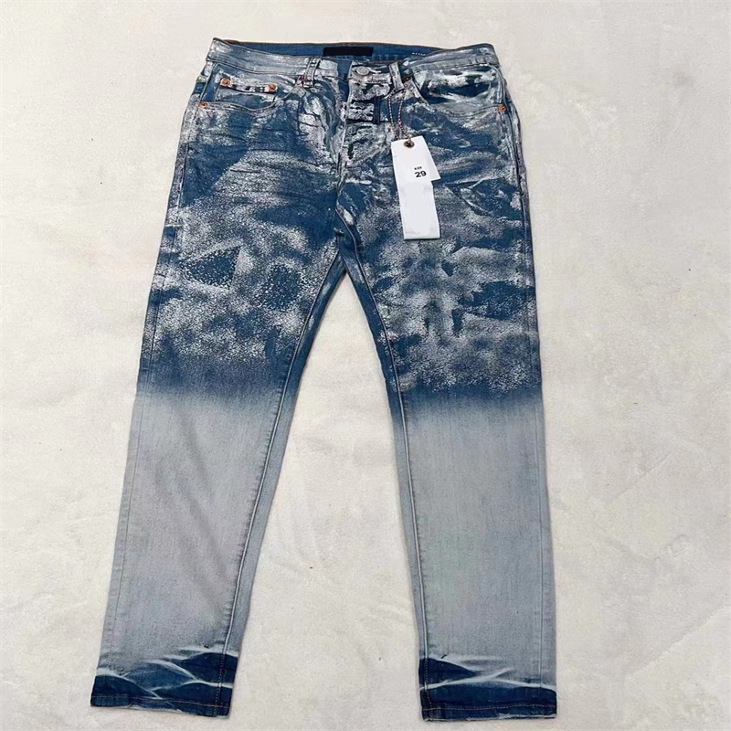 24 Jeans pour hommes de créateurs images réelles Hip Hop mode fermeture éclair lavable Alphabet Jeans rétro mode hommes Design moto Ride Slim Fit Jeans taille 29-40.