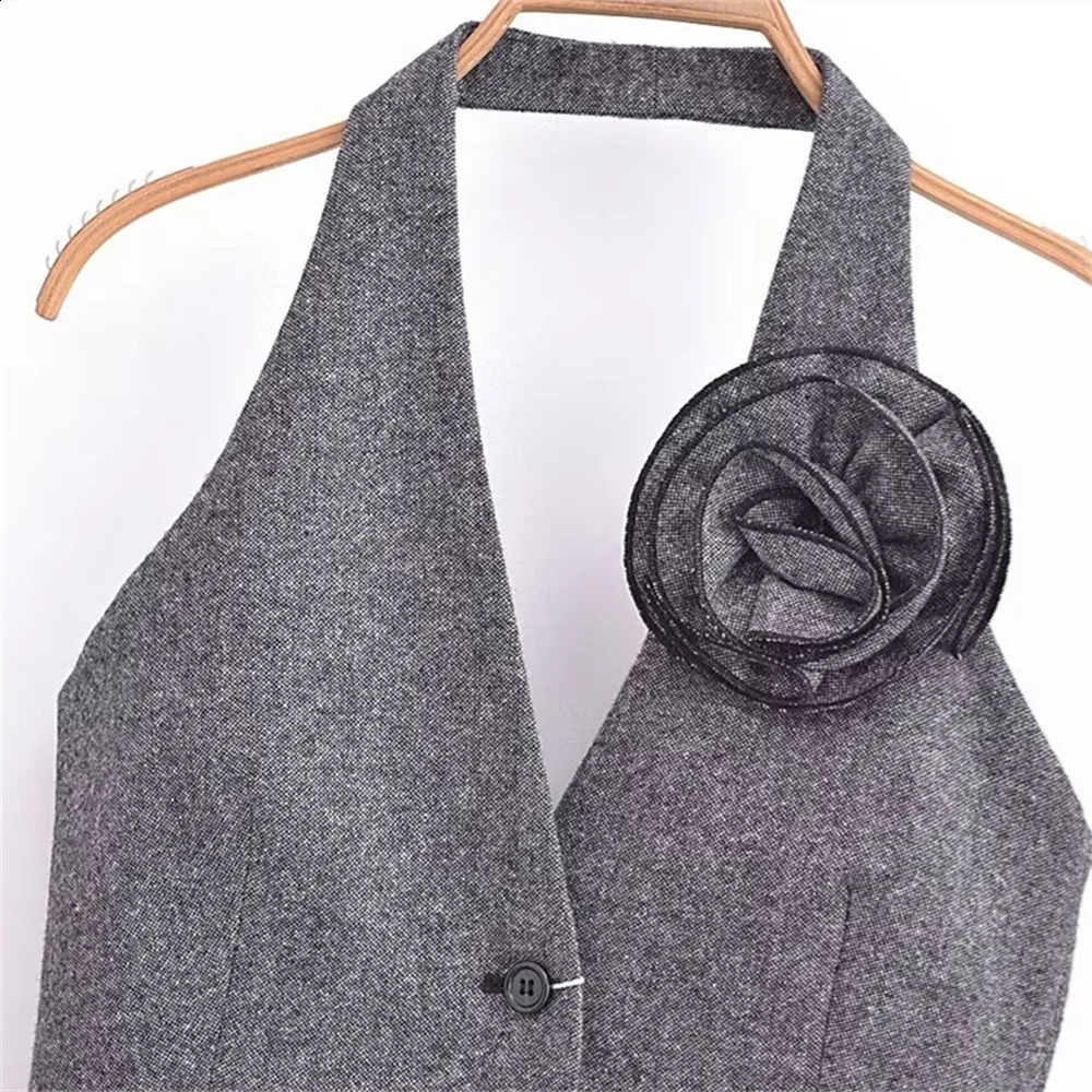 Taop Za Early Spring Product Womens Fashion Casual Versatile Sleeveless Blended Suit Vest 240127