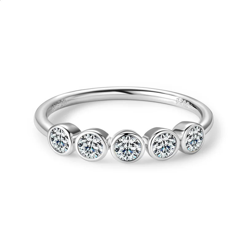Lnngy Bezel 3mm Ring Met Certificaat 925 Sterling Zilveren Ringen voor Vrouwen Koppels Delicate Trouwringen Sieraden Gift 240122