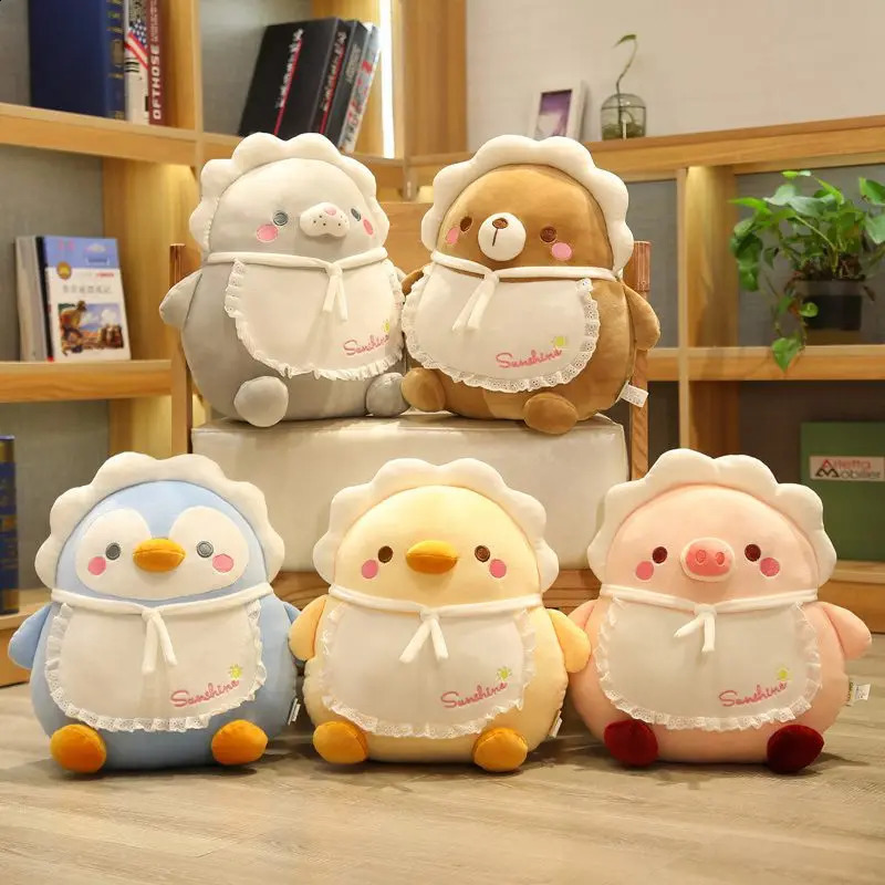 Fat Kawaii Chicken Bear Rabbit Piggy Dinosaur Plush Cillow Toys Mjuk fylld djurdockstol Kudde Högkvalitativ 240125