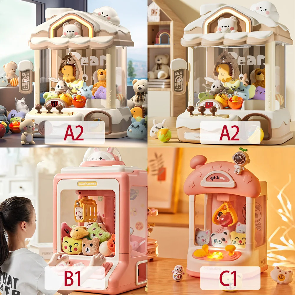 Wltoys Puppenautomat, münzbetriebenes Spiel, Mini-Klauenfangspielzeug, Maschinen, Puppen, Süßigkeiten, Kinder, interaktives Spielzeug, Geschenke 240123