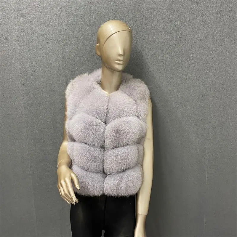 Gilet di pelliccia naturale Cappotto invernale da donna Autunno caldo Gilet caldo realizzato in pelliccia naturale Gilet da donna Gilet di vera pelliccia Genuino 240122