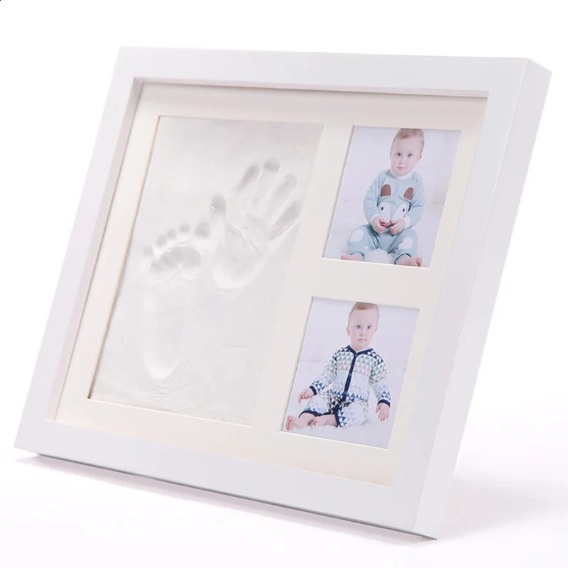 Baby Hand Foot Print Po Frame with Mold Clay Imprint Kit Souvenirs Commemorate Kids Growing Memory Gift 240125