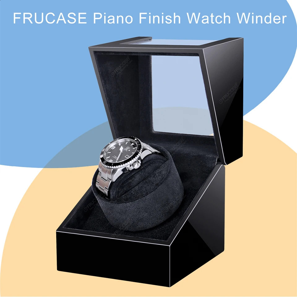 Frucase Wooden Watch Watch for Watches Automatic Watch Box Watch Onder تلقائيًا استخدم كبل USB مع خيار البطارية 240127