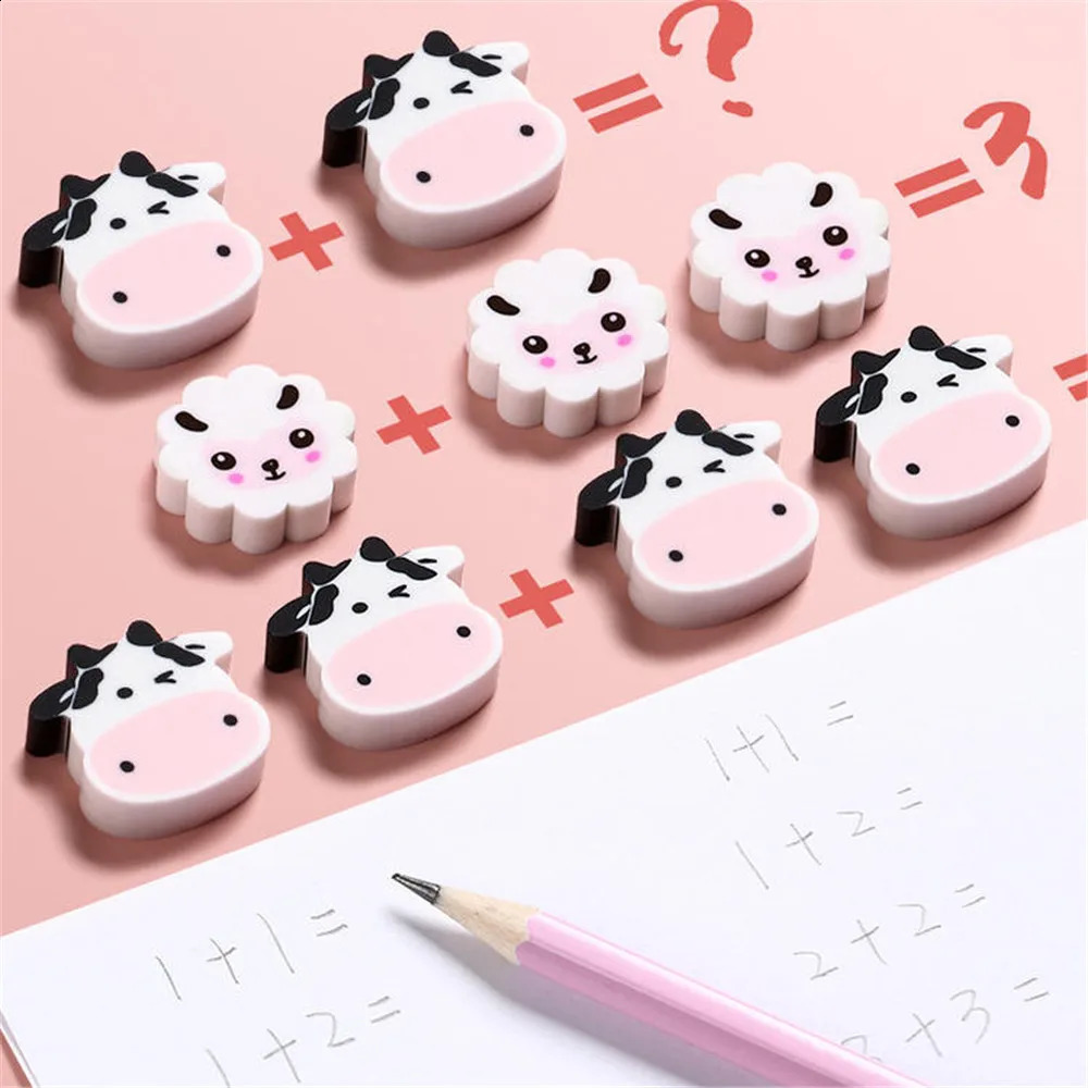 box mignon vache mouton gommes animaux conception Mini caoutchouc papeterie école bureau Correction fournitures enfant cadeau 240124