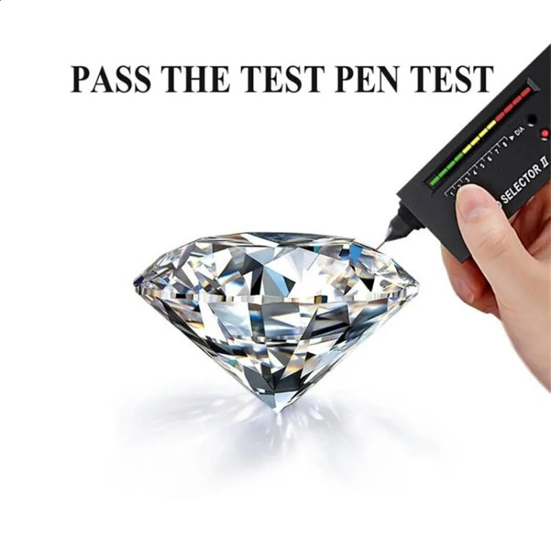 Pass Diamond Test D Color 1 Carat Wedding Ring Högkvalitativ 18K Vittguldringar Fashion Sterling Silver Jewelry 240119