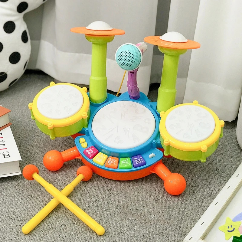 Set di batteria bambini, strumenti musicali, giocattoli bambini, 13 microfono da lavoro educativo, bambini 240131