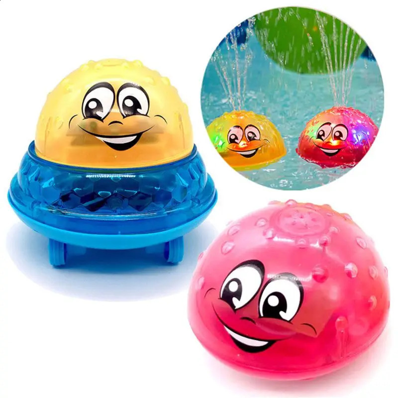 Bath Toys Spray Water Light Music Rotate Ball Kid for Baby Toddler Bathroom Summer Play 240131