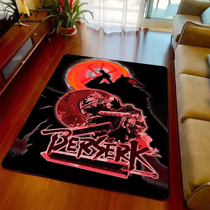 Calssic Comics Berserk Anime Carpet Cool Bedroom Living Room Area Rug Door Mat Halloween Christmas Xmas Gift Home Room Decor 240127