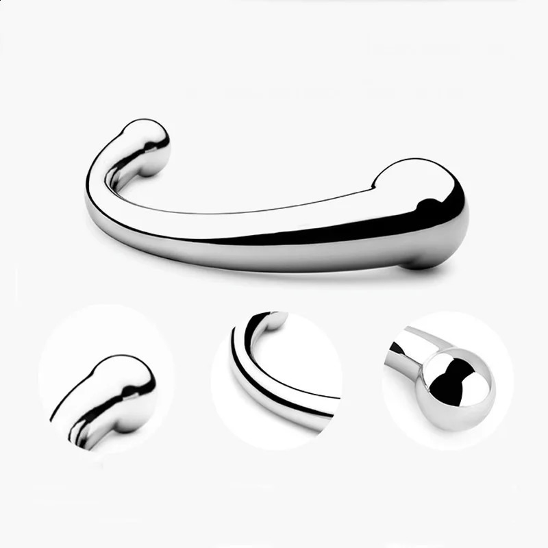 Metal Anal Plug Vuxen Sexleksaker för kvinnor Män par Game 2 Head Hook Stick Stimulate Prostate Massage Long Butt 240202