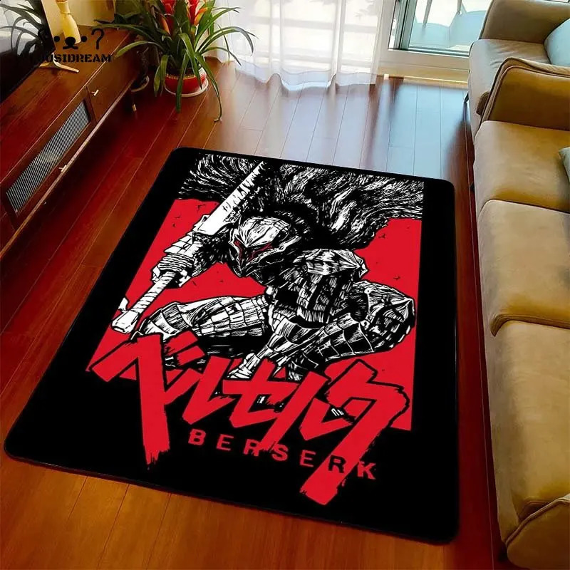 Calssic Comics Berserk Anime Carpet Cool Bedroom Living Room Area Rug Door Mat Halloween Christmas Xmas Gift Home Room Decor 240127