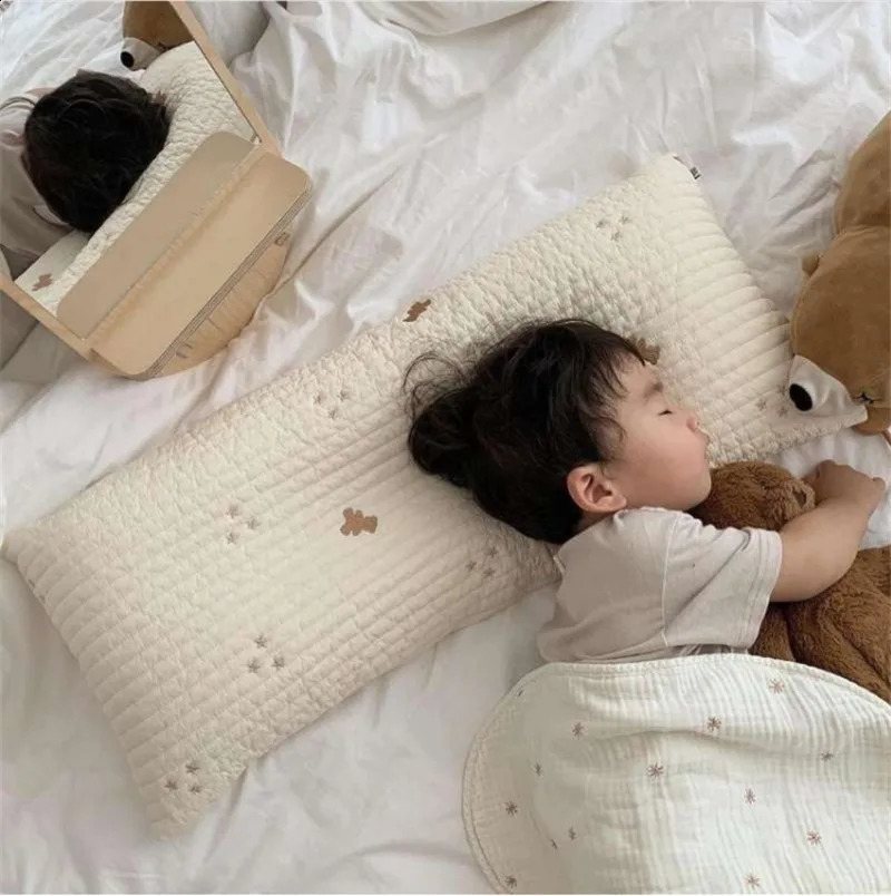 Almohada larga para bebé, cuna para dormir, accesorios para bebés lactantes, decoración de habitación para recién nacidos, ropa de cama esencial 240127