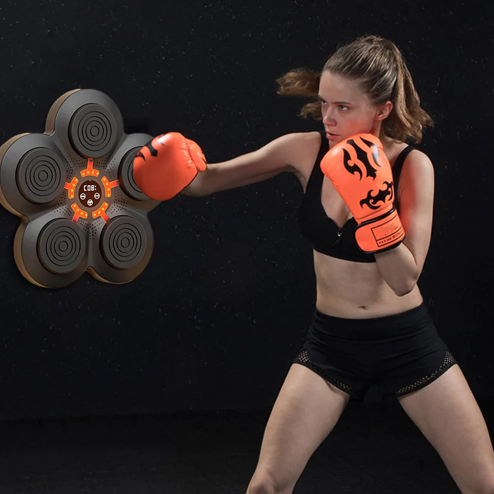 Smart Music Boxing Machine Wall Target LED upplyst Sandbag Relaxerande reaktionsträning för Sports Agility 240127