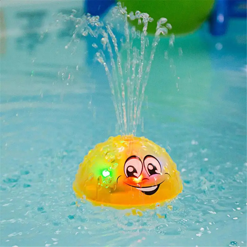 Bath Toys Spray Water Light Music Rotate Ball Kid for Baby Toddler Bathroom Summer Play 240131