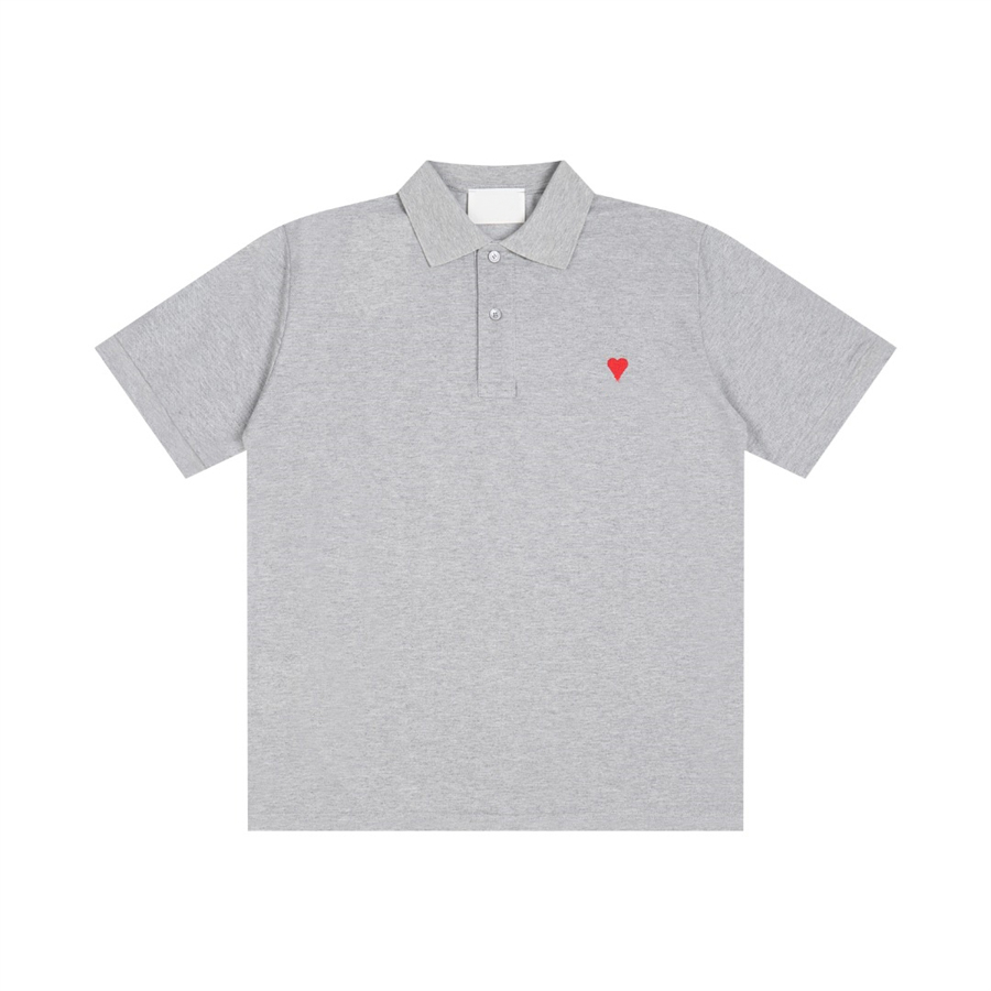 T-shirt pour hommes Polo d'été respirant ample et décontracté Amour Vêtements brodés Chemise Y2K Simple américain 12 couleurs Extra grande taille