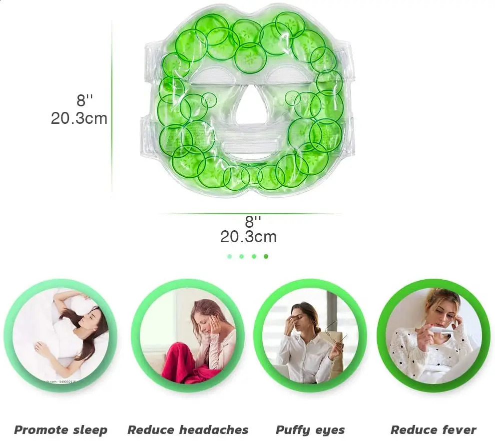 Drop Ice Gel Augen-Gesichtsmaske Kältetherapie Schlafmaske gegen KopfschmerzenAugenringeGesichtsbehandlung Hautpflege-Tool 240219