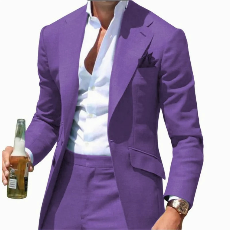 Krage Men Suits Slim Fit hacked Green Mens Suit Blazers Jackor Pants Formal Causal Business Wedding Groom Wear 240123