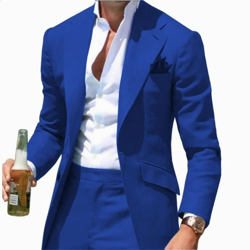 Krage Men Suits Slim Fit hacked Green Mens Suit Blazers Jackor Pants Formal Causal Business Wedding Groom Wear 240123