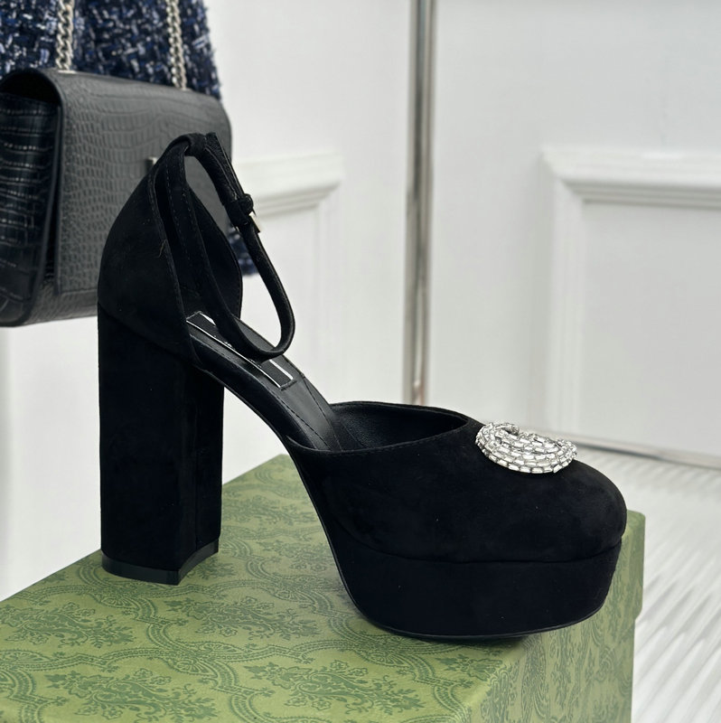 Дизайнерская обувь, сандалии, роскошные классические женские модные сандалии на высоком каблуке, сандалии G с голым ремешком, 11 см, летние кожаные водонепроницаемые туфли на толстой подошве на высоком каблуке