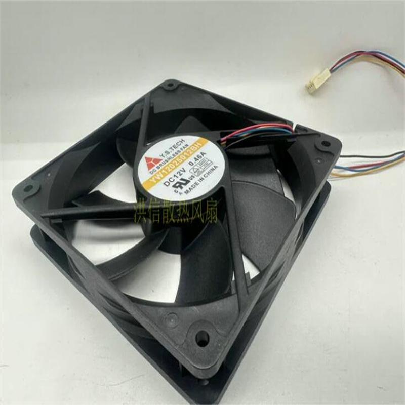 12025 YW1225012BH Ventola di raffreddamento con controllo della temperatura PWM a 4 fili 12V0.46A 12CM