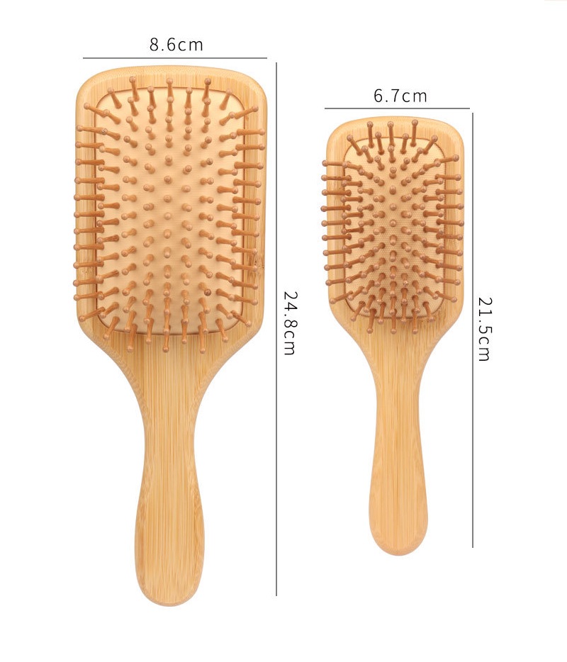 Peine con colchón de aire Peluquería Masaje de madera Cepillo para el cabello Cepillo para el cabello Peine de paleta Fácil para uso húmedo o seco Cerdas flexibles Todo tipo de cabello Largo Grueso Rizado